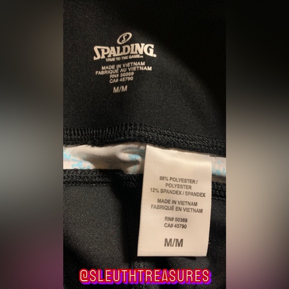 Women’s Spalding Black Multicolor Full Length Skinny Leggings Size M - Picture 6 of 6